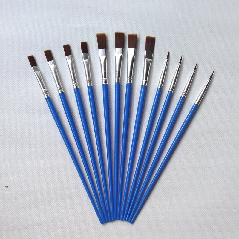 尼龙塑料平头笔勾线笔儿童diy数字油画笔石膏娃娃t恤涂鸦绘画笔