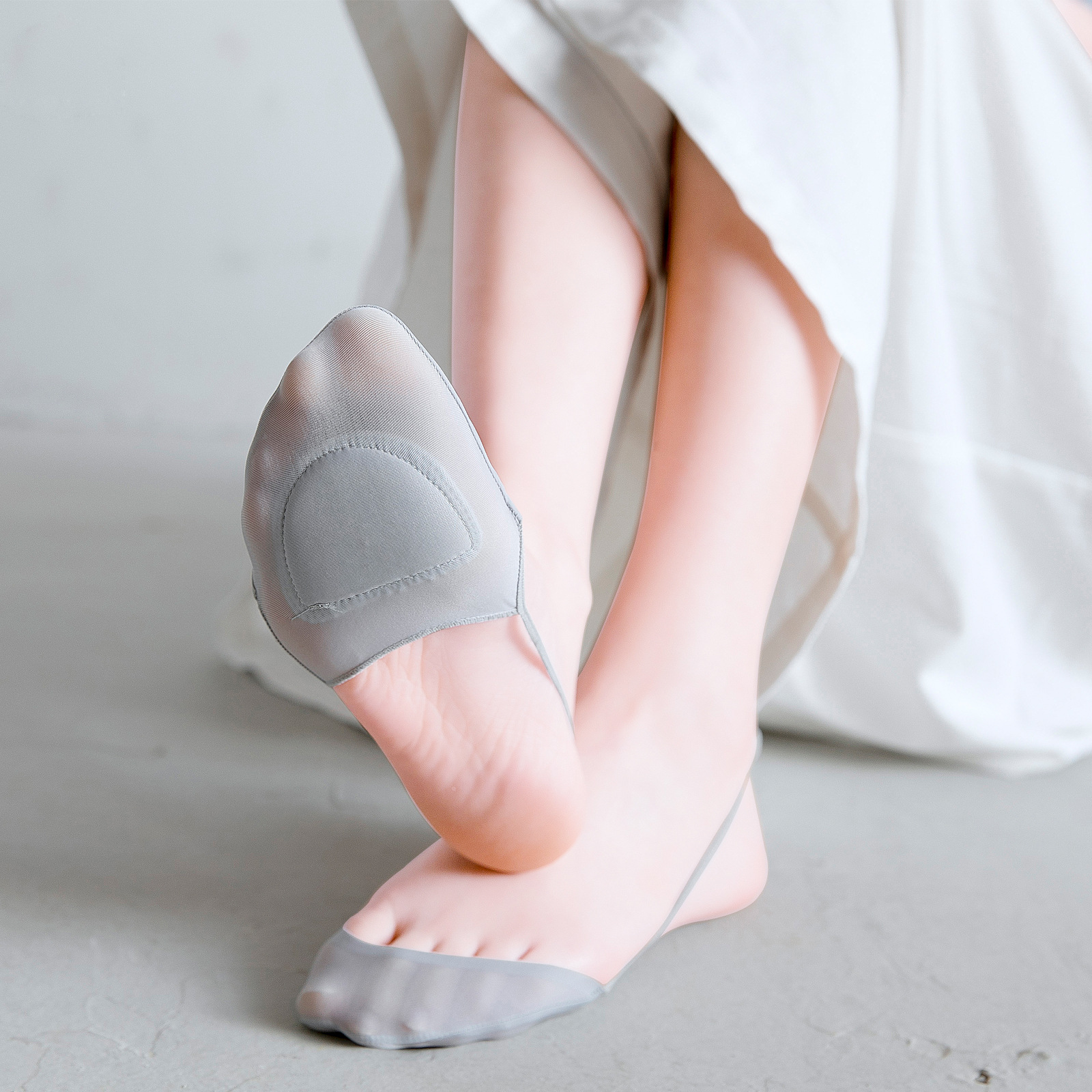 一件代发可爱透明棉底短袜玻璃丝船袜袜子女夏季薄款潮水晶冰丝袜