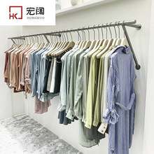 不锈钢服装店上墙展示架简约女装店衣服货架壁挂式童装挂衣架