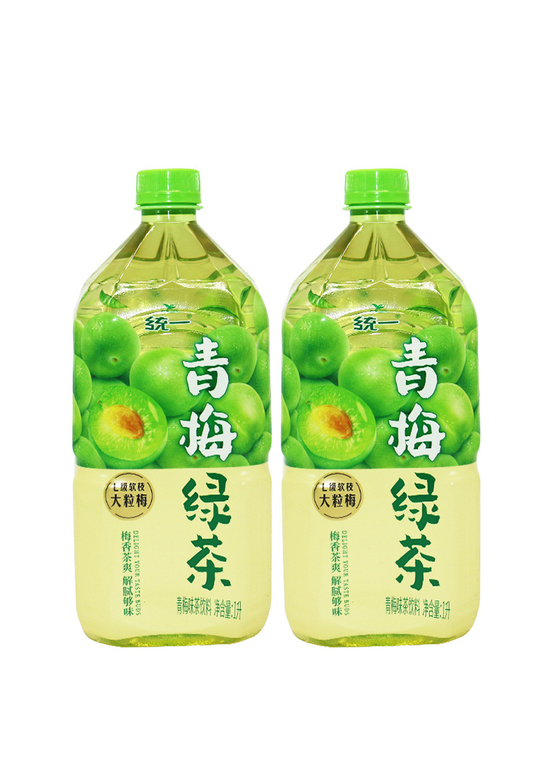 批发统一绿茶茉莉味冰红茶 青梅绿茶 茶饮料1l*8瓶整箱聚餐备用
