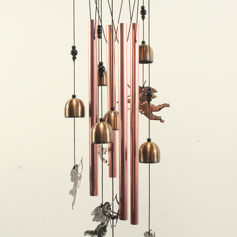 电镀黄铜金属管铃铛风铃挂饰 立体丘比特阳台庭院 复古跨境亚马逊
