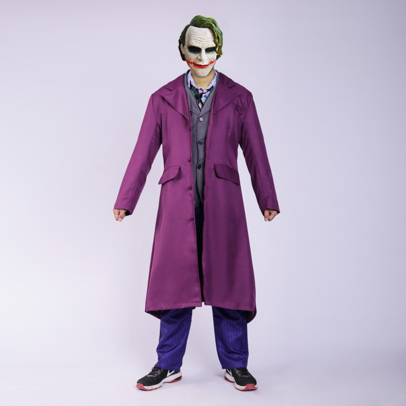 蝙蝠侠黑暗崛起小丑cosplay服装阿卡姆骑士cos服套装男款