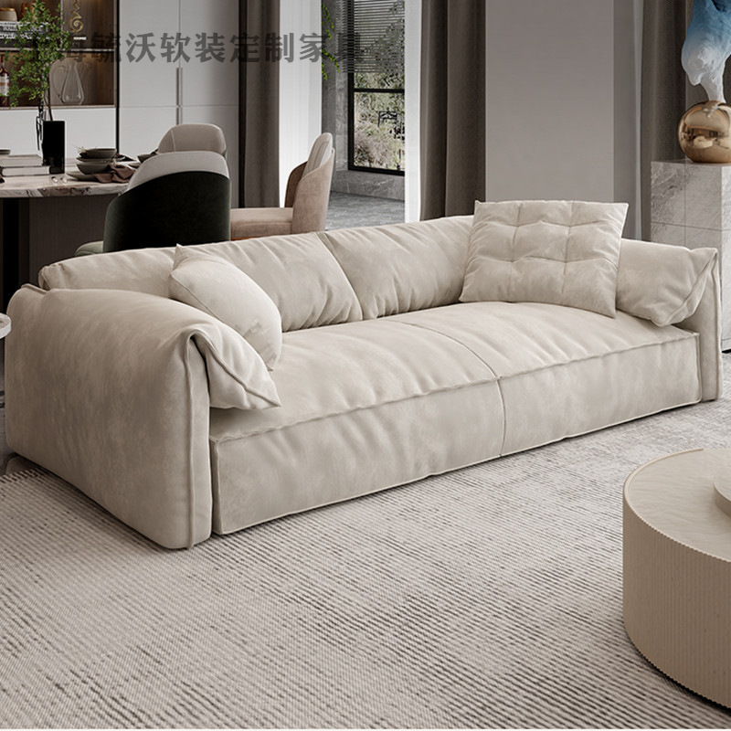 意式baxter轻奢磨砂绒布沙发组合客厅极简小红书大象耳朵羽绒沙发