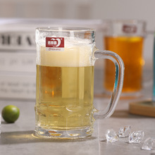 批发正品青苹果玻璃把杯 果汁杯 酒吧餐饮啤酒扎啤杯 ZB18
