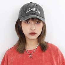 韩版复古个性水洗做旧棒球帽女运动字母刺绣户外帽情侣遮阳帽子