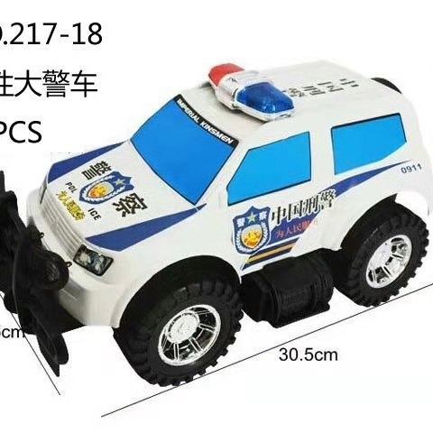 217-18儿童益智玩具车批发惯性大警车模型塑料小汽车跑车赠品礼物
