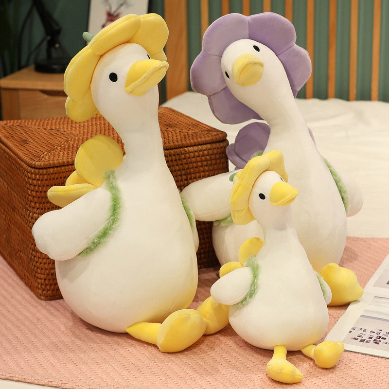 down Cotton Duck Flower Duck Plush Toy Doll Doll Backpack Duck Duck Cloth Doll School Duck Cute Pillow