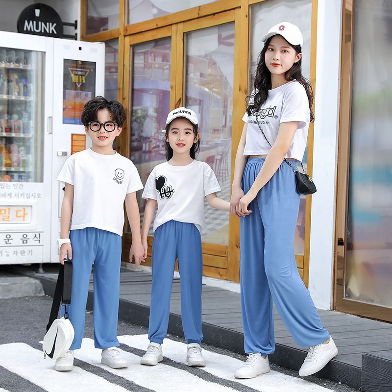 Baby Home Ice Silk Anti Mosquito Pants Summer Thin Shaking Pants Boys and Girls Children's Pants Baby Pants Spring and Autumn Summer Clothing