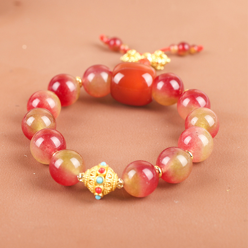 石榴玉髓手串鸿运当头生日礼物送祝福直播带货石榴玉髓链-阿里巴巴