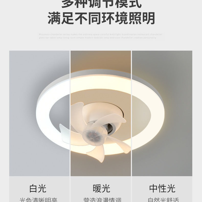 Screw Lde Fan Lamp 360 ° Fan Shaking Head Ultra-Quiet Bedroom Living Room and Kitchen Bathroom Lighting Blowing