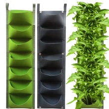 垂直壁挂植物种植袋花卉生长阳台绿化植物袋方形墙多口毛毡美植袋