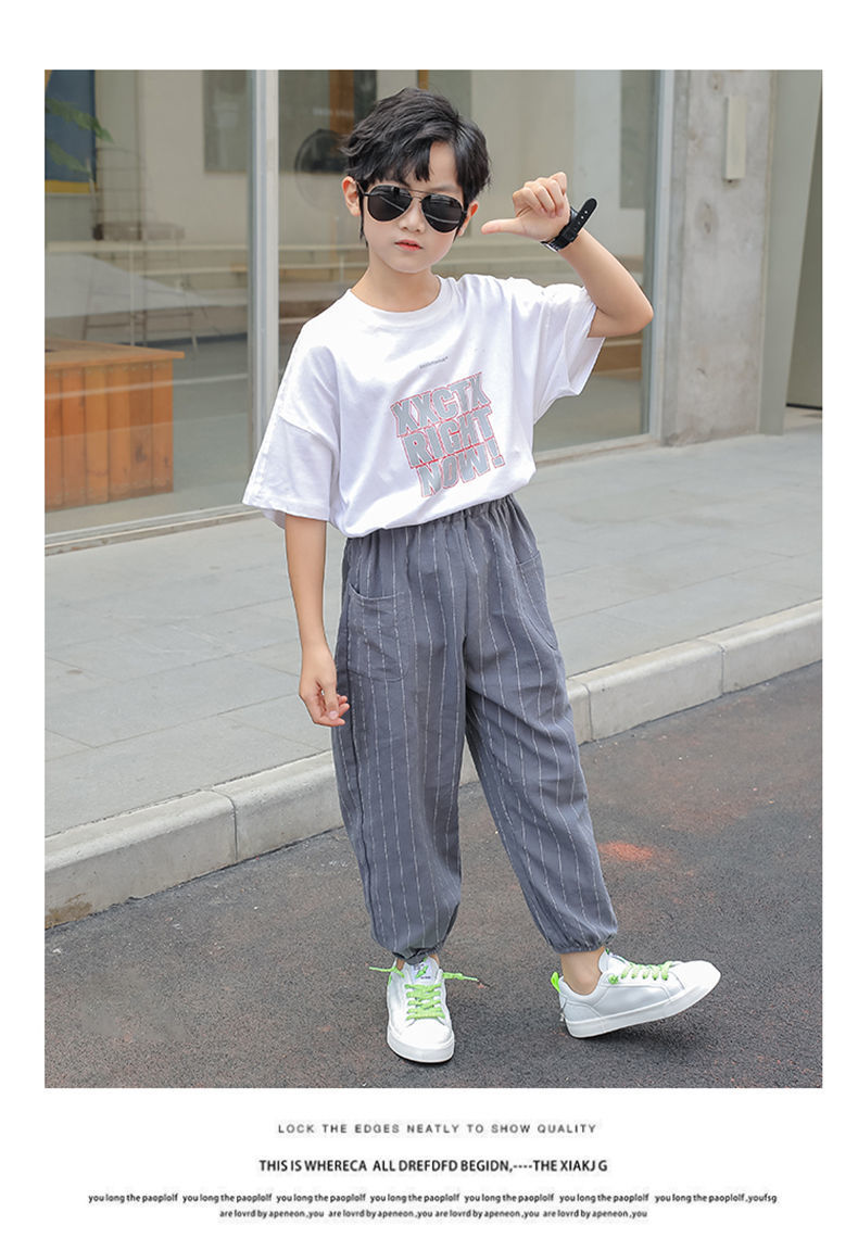 男童防蚊裤夏裤薄款儿童夏长裤男夏季夏天男孩棉麻裤子