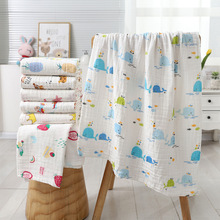 婴儿浴巾四层纱布140g宝宝用品新生儿童盖毯初生包被一件代发
