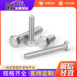定制201/304/316不锈钢外六角螺栓 DIN933全牙加长六角头螺杆螺丝