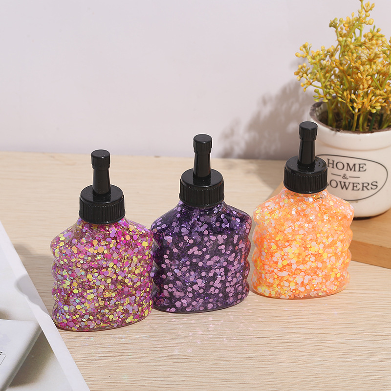 工厂直销新款金粉胶创意diy金葱胶手账装饰绘画填色啫喱胶水