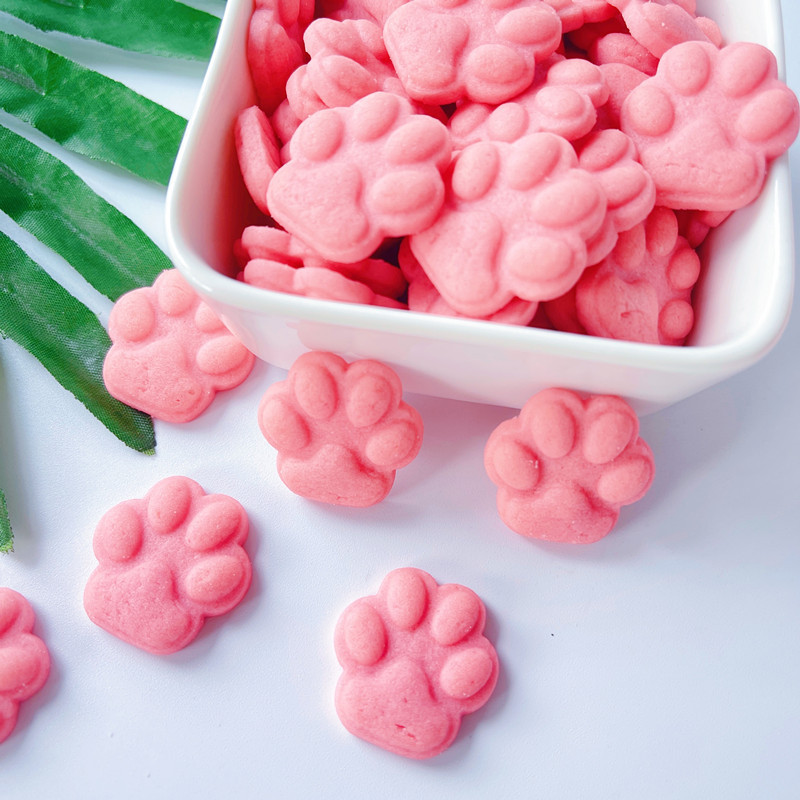 粉色猫爪造型饼干180g烘焙蛋糕装饰甜品台摆件焙多夫网红饼干