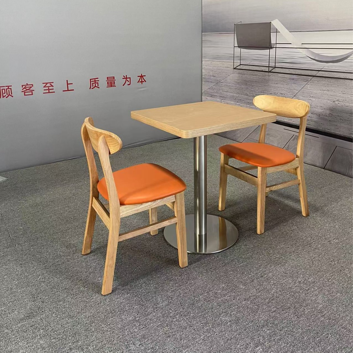 实木快餐桌椅岩板商用餐桌椅餐厅火锅店烧烤店简约小吃店面馆桌