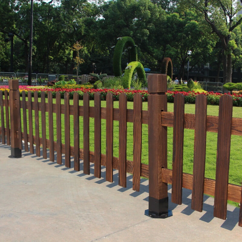 栅栏围栏庭院花园别墅草坪围墙护栏菜园碳化防腐实木隔离网门装饰