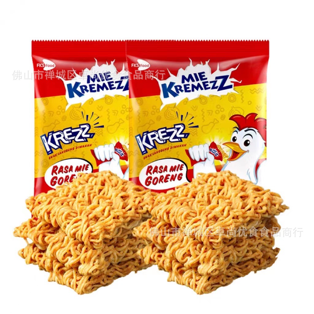 印尼进口 mie kremezz小鸡干脆面18g 公鸡干吃方便面休闲零食品