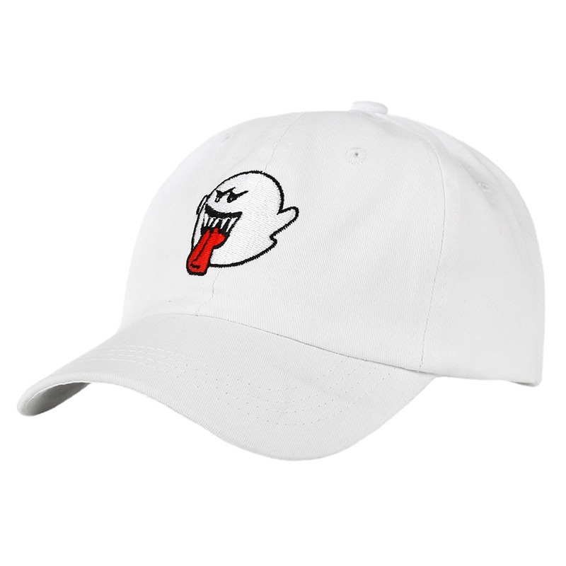 Cross-Border European and American Embroidered Ghost Face Baseball Cap Men's and Women's Little Devil Peaked Cap Outdoor Sun Hat Truck Driver Hat