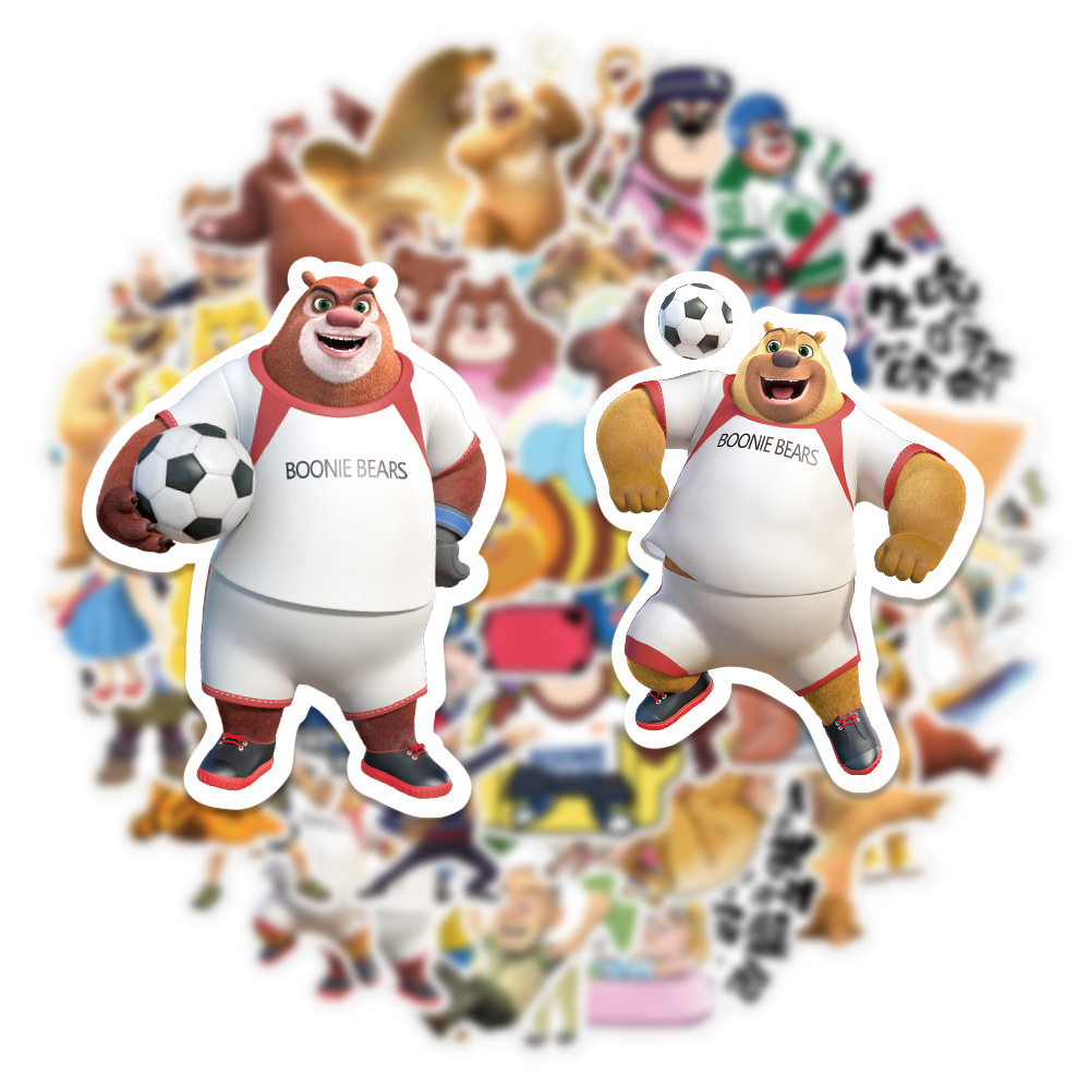 官方授权熊出没贴纸可装饰行李箱笔吉他记本防水贴画批发