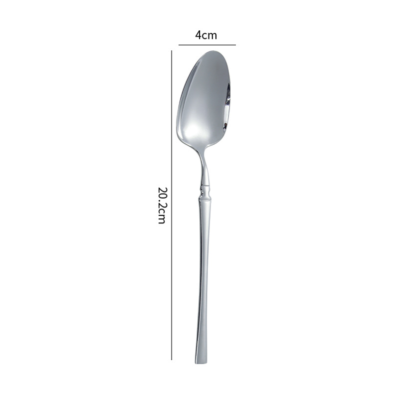 Stainless Steel Knife, Fork and Spoon Tableware Suit Cross-Border Small Waist Tableware Net Red Steak Knife Fruit Dessert Coffee Spoon