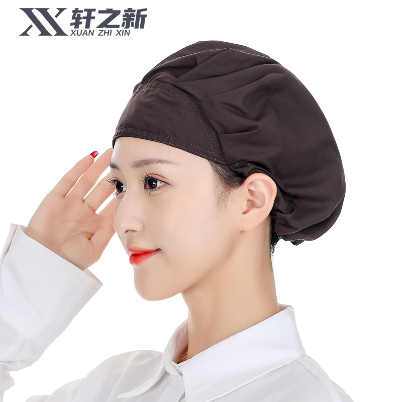 Workshop Dustproof Hat Female Worker Food Factory Breathable Closed Toe Universal Confinement Headscarf Cotton Kitchen Oil Smoke-Proof Chef Cap