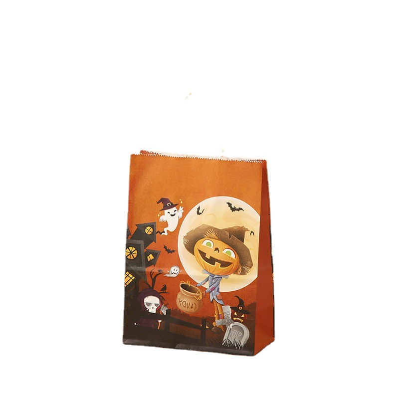 Spot Goods Packaging Bag Made of Kraft Paper Can Be Customized Halloween Series Gift Bag Wholesale Party Birthday Packaging Bag