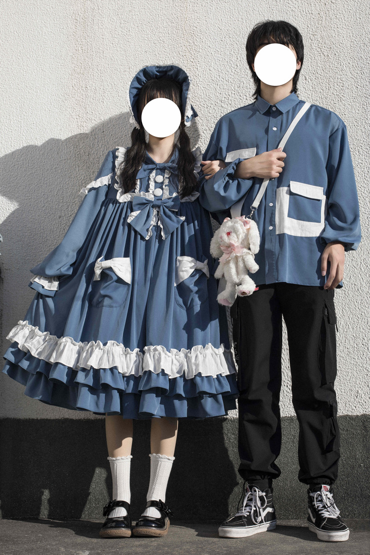 宝卡梦 洛丽塔情侣装秋装长袖lolita萝莉塔可爱生日芭比连衣裙