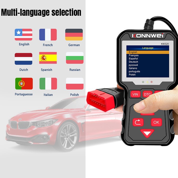 KONNWEI  KW320汽车读码器读码卡诊断器修理工具汽车配件汽车电子