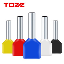 厂家TE7508管型预绝缘冷压端子欧式针形管形接线端子端头插针双线