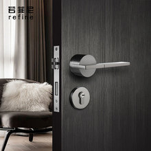 锌合金室内卧室门锁批发磁吸静音现代简约木门锁具卫生间房门把手