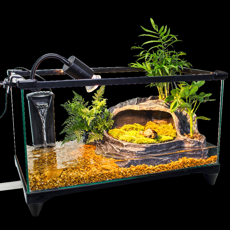 小乌龟别墅屋养龟养龟缸易换水特大型防逃跑独立式玻璃缸