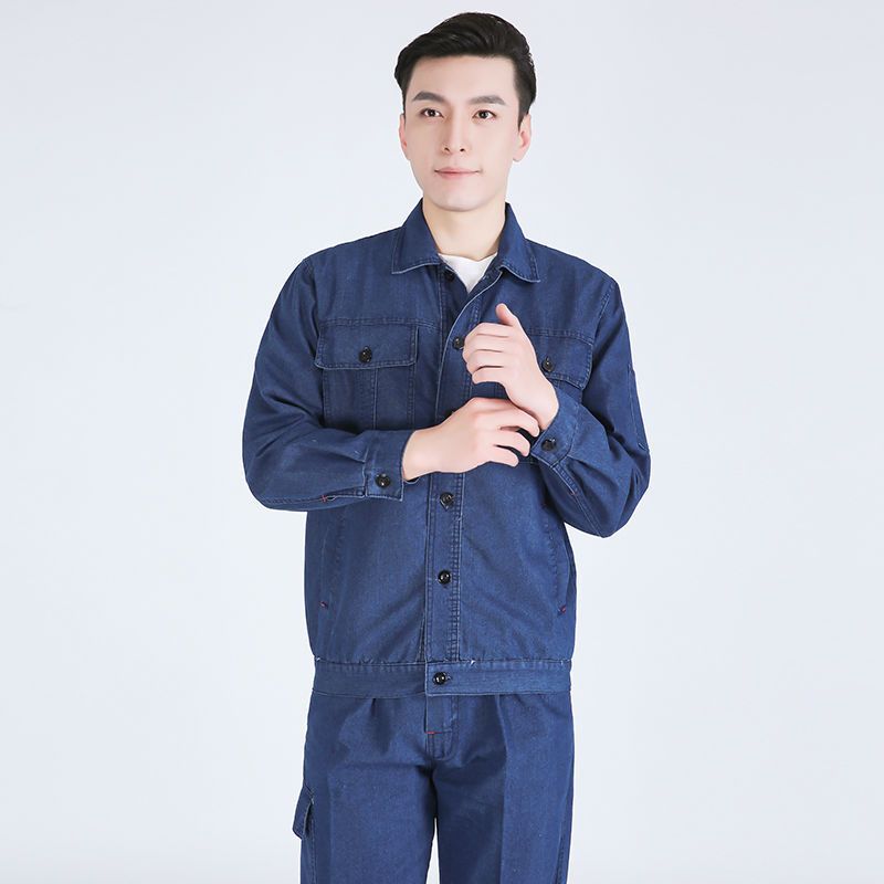 Welder Work Clothes Wholesale Summer Denim Suit Men's Thin Welding Wear-Resistant Breathable Long Sleeves Labor Protection Factory Wholesale