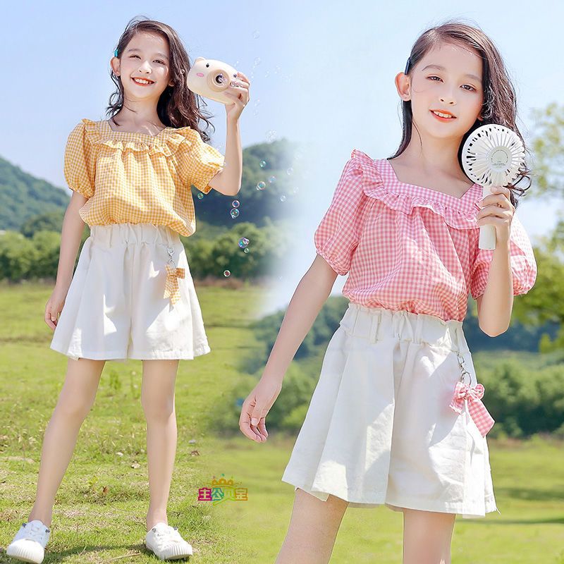 女童洋气短袖套装女孩夏季儿童时尚中大童童装小学生宽松夏装