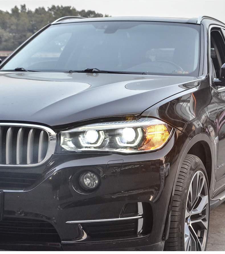 适用于14-17款宝马x5大灯总成f15改装led勺子日行灯激光透镜led