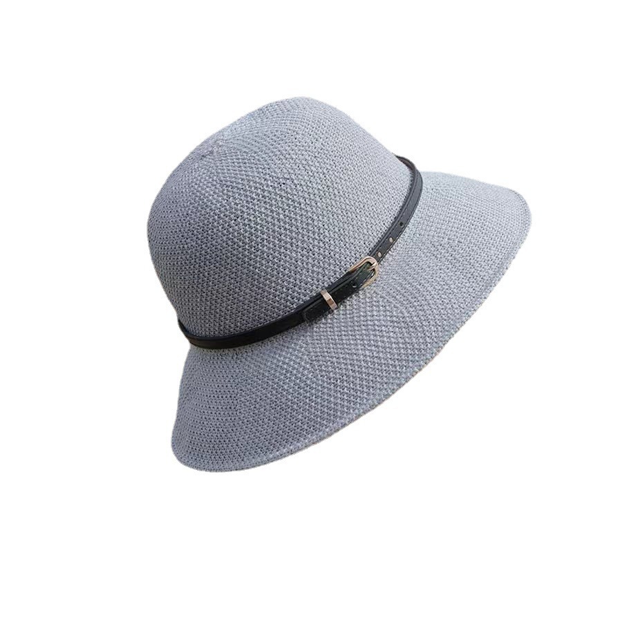 New Hat Women's Summer Counter Same Style Bucket Hat Bucket Hat Fashion Sun Protection Sun Hat All-Matching Western Style Folding Top Hat