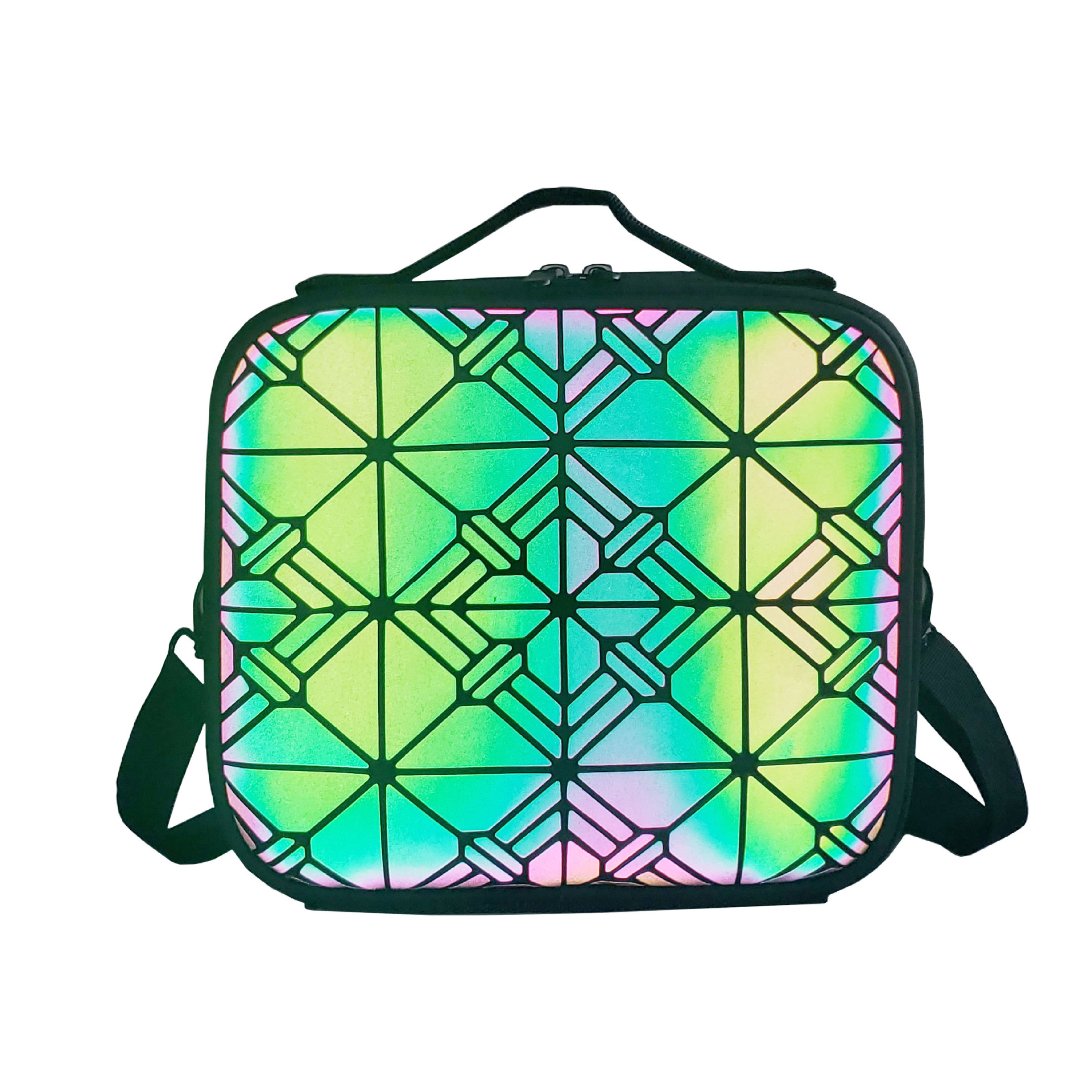 2022 Bag Net Red Cosmetic Bag Geometric Luminous Diamond Pattern Bag Shoulder Crossbody Storage Bag Cross-Border Bag