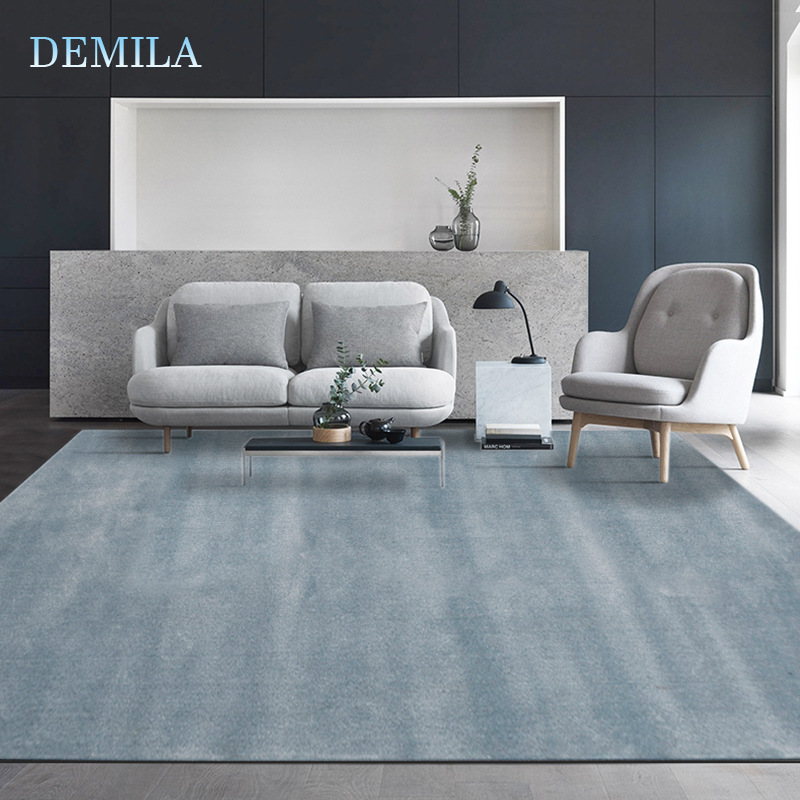Light Luxury Living Room Minimalist Nordic Solid Gray Modern Minimalist Bedroom Fully Covered Japanese Style Coffee Table Floor Mat Carpet
