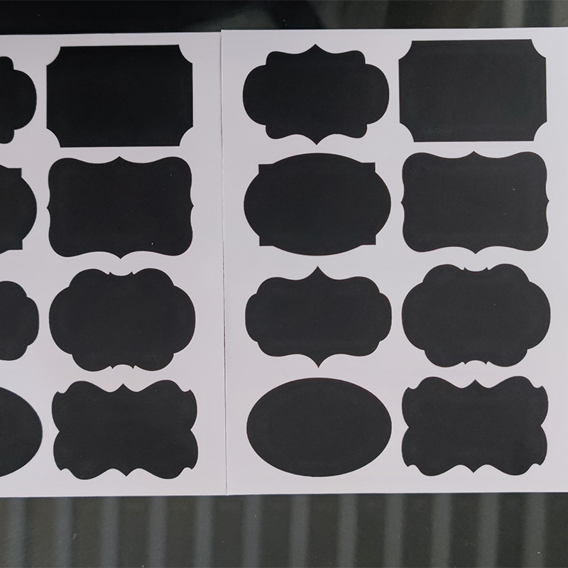 磨砂黑色不干胶标签异形可重复擦写黑板贴玻璃瓶方形不干胶贴纸