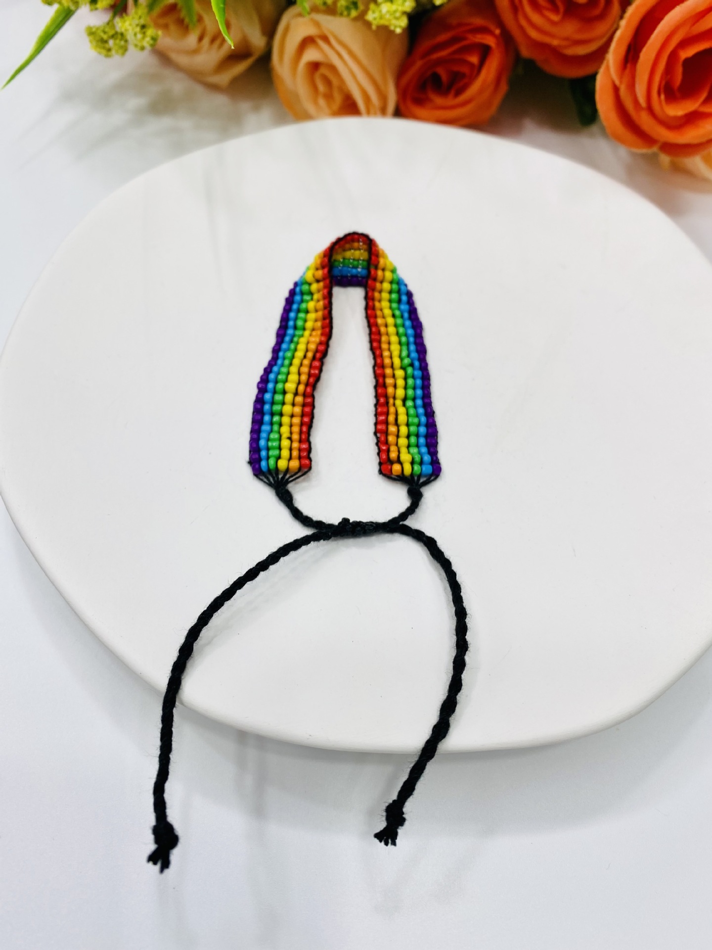 Bohemian LGBT Rainbow Bracelet European and American Personalized Ornament Ethnic Style Bead Tassel Feat Ver Bracelet