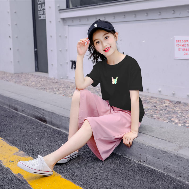 儿童套装女童夏装2021新款洋气小孩子衣服小学生短裤外穿宝宝女孩