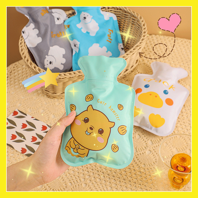 Factory Cartoon Frosted Hand Warmer Explosion-Proof Frosted Small Size Heating Pad Cute Water Injection PVC Transparent Hot Water Bag