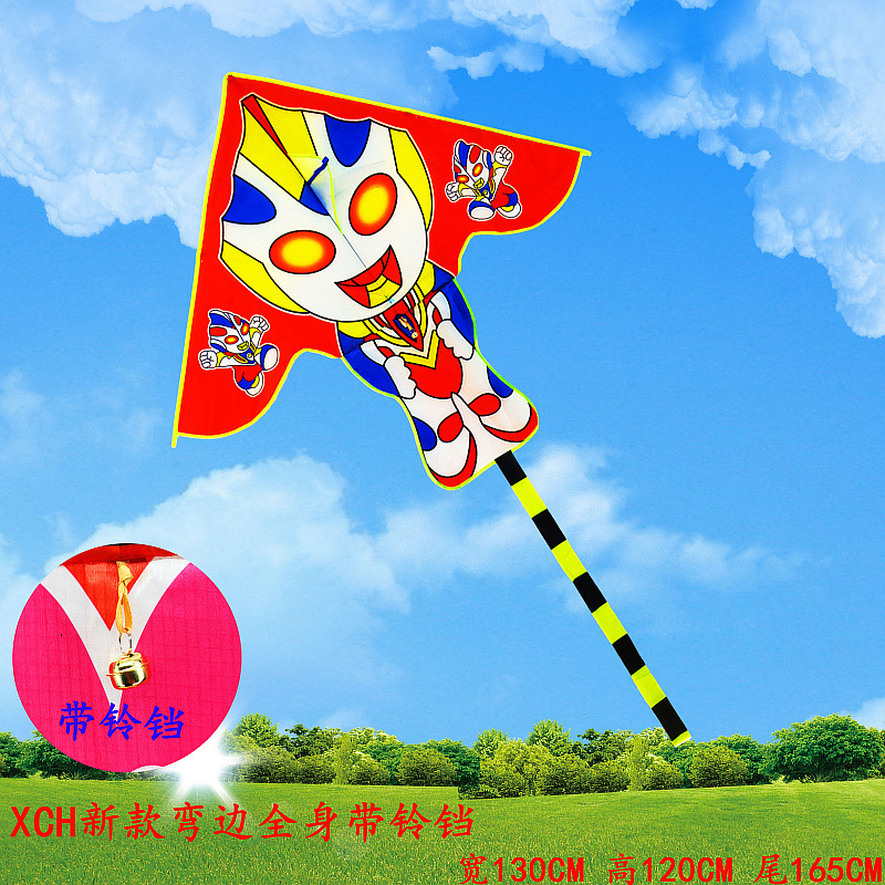 Weifang New Children's Cartoon Triangle Kite National Fashion with Bell Haofei Square Stall Parent-Child Toys