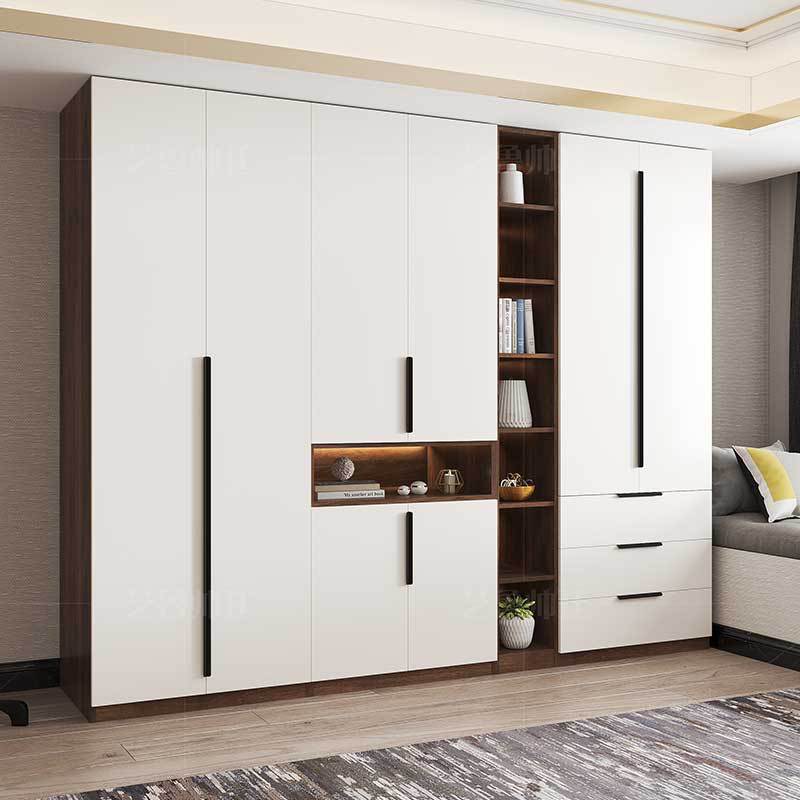 北欧整体衣柜现代简约衣帽间组合家用卧室小户型推拉门大衣橱定