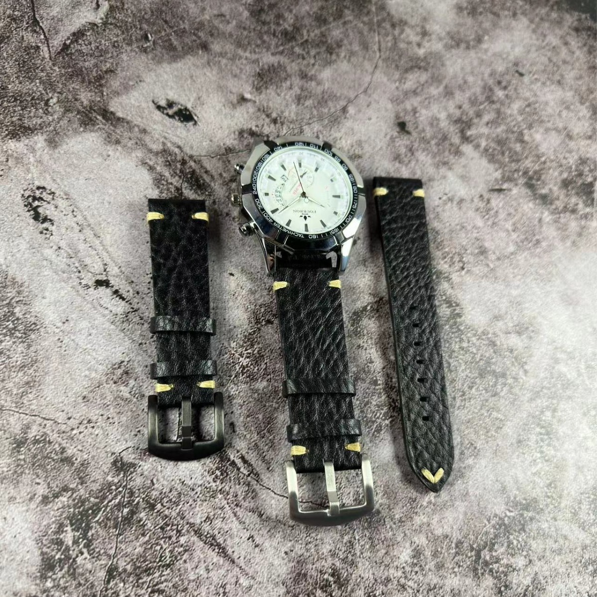 适合各品牌纯手工缝合摔纹真皮表带复古超薄柔软防水男士表带