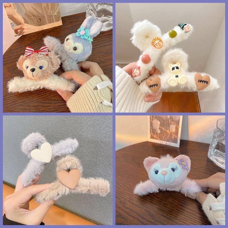 Winter Cinnamoroll Babycinnamoroll Cartoon Plush Grip Large Shark Clip Back Head Clip Cute Hairpin Hair Accessories Headdress