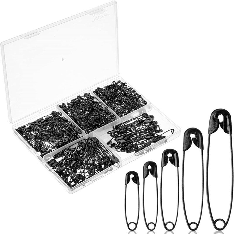 For Cross-Border Boxed 300 Safety Pins 166.67cm-Inch Anti-Rust Safety Pins Gold Silver Black Amazon Lock Pins