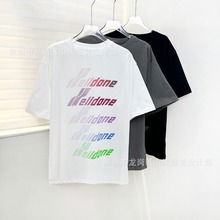 过验版WE11DONE25春夏新品男女同款经典弹幕渐变字母LOGO印花T恤