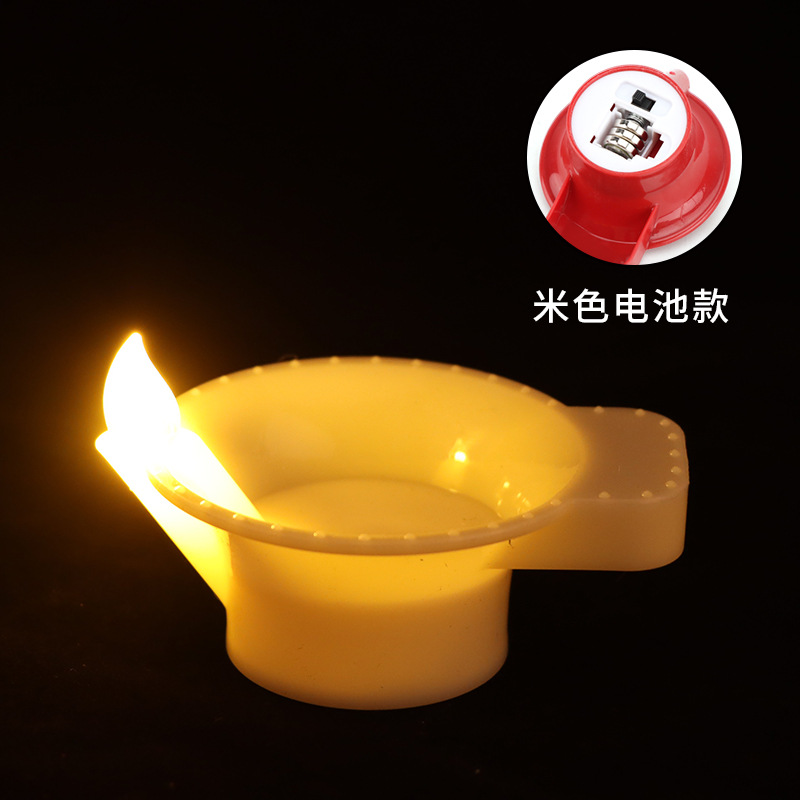 Simulation LED Candle Light Floating Oil Lamp Indian Street Lamp Water Sensing Row Light Festival Waterproof Diwali Wholesale